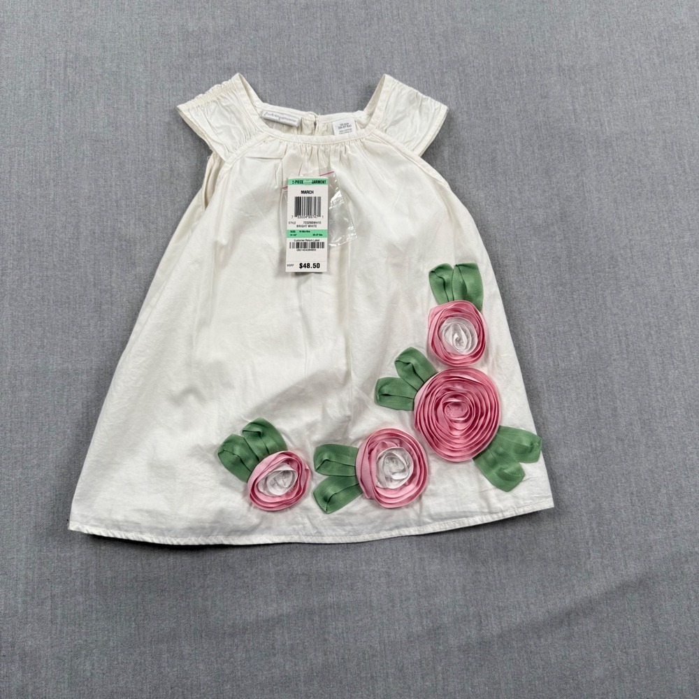 First Impressions Baby Girls White Floral Rosette‎ Dress Set 18M 7320038W410